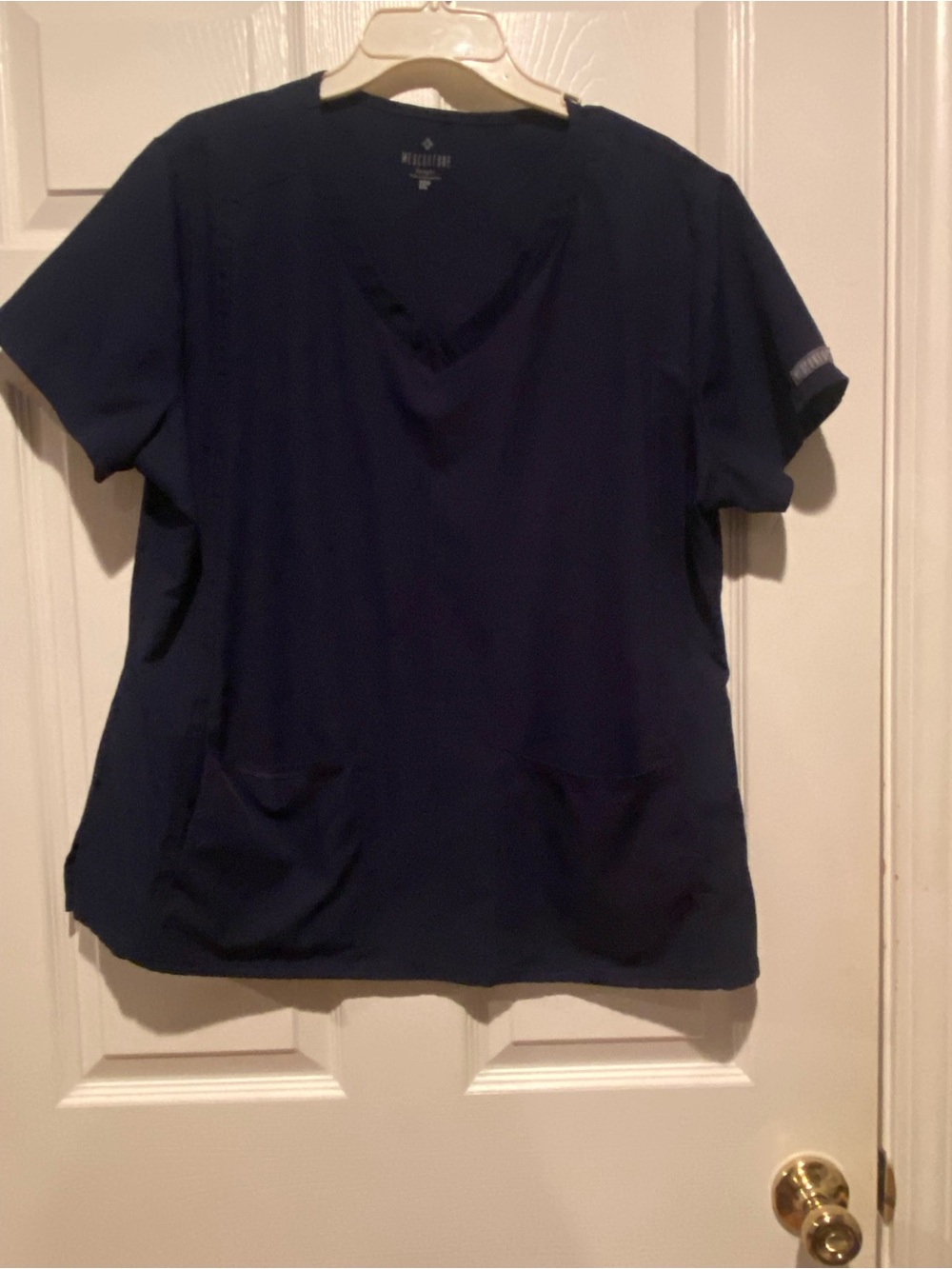 Med Couture Navy V-Neck Scrub Top